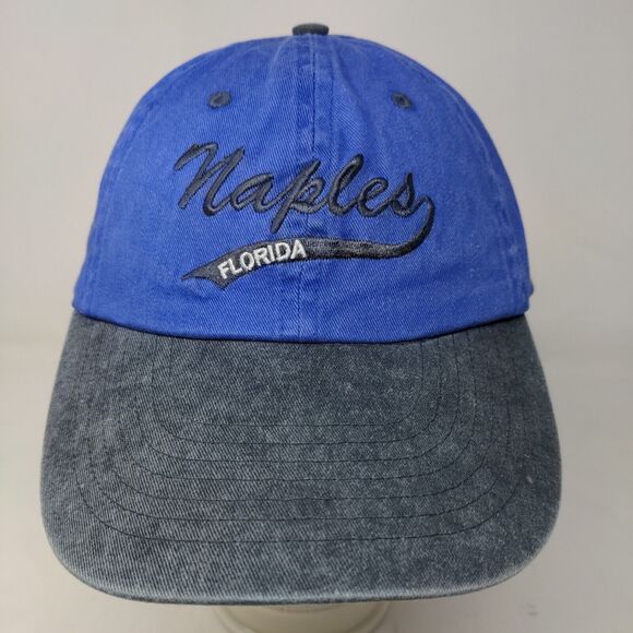 Distinctive Headwear Men's Strapback Hat Blue Embroidered Naples Florida Logo - Picture 2 of 7